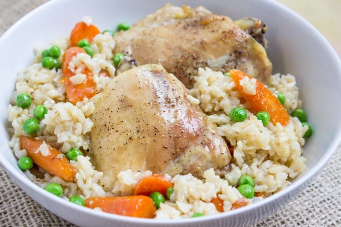 Тушеная курица с рисом