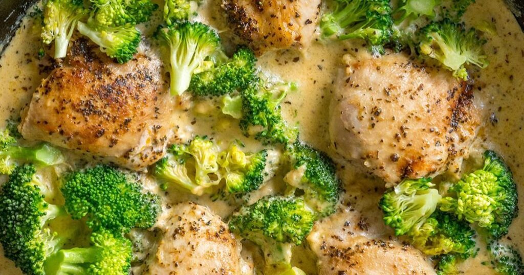 Запечённая куриная грудка с брокколи